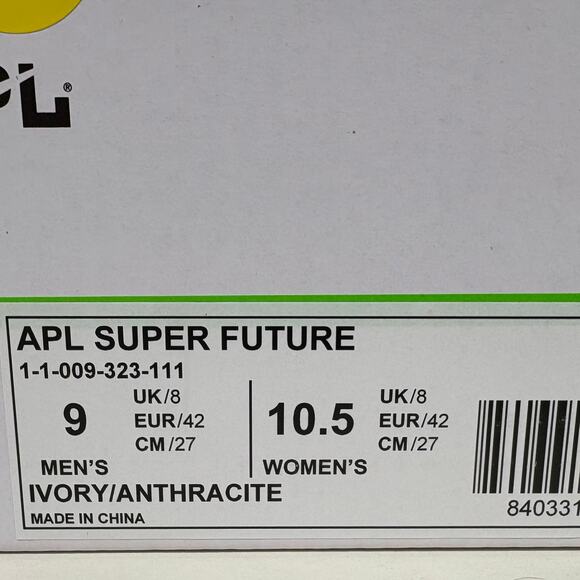 APL NIB Super Future Ivory Anthracite Basketball Shoes Size 9 M main image 4